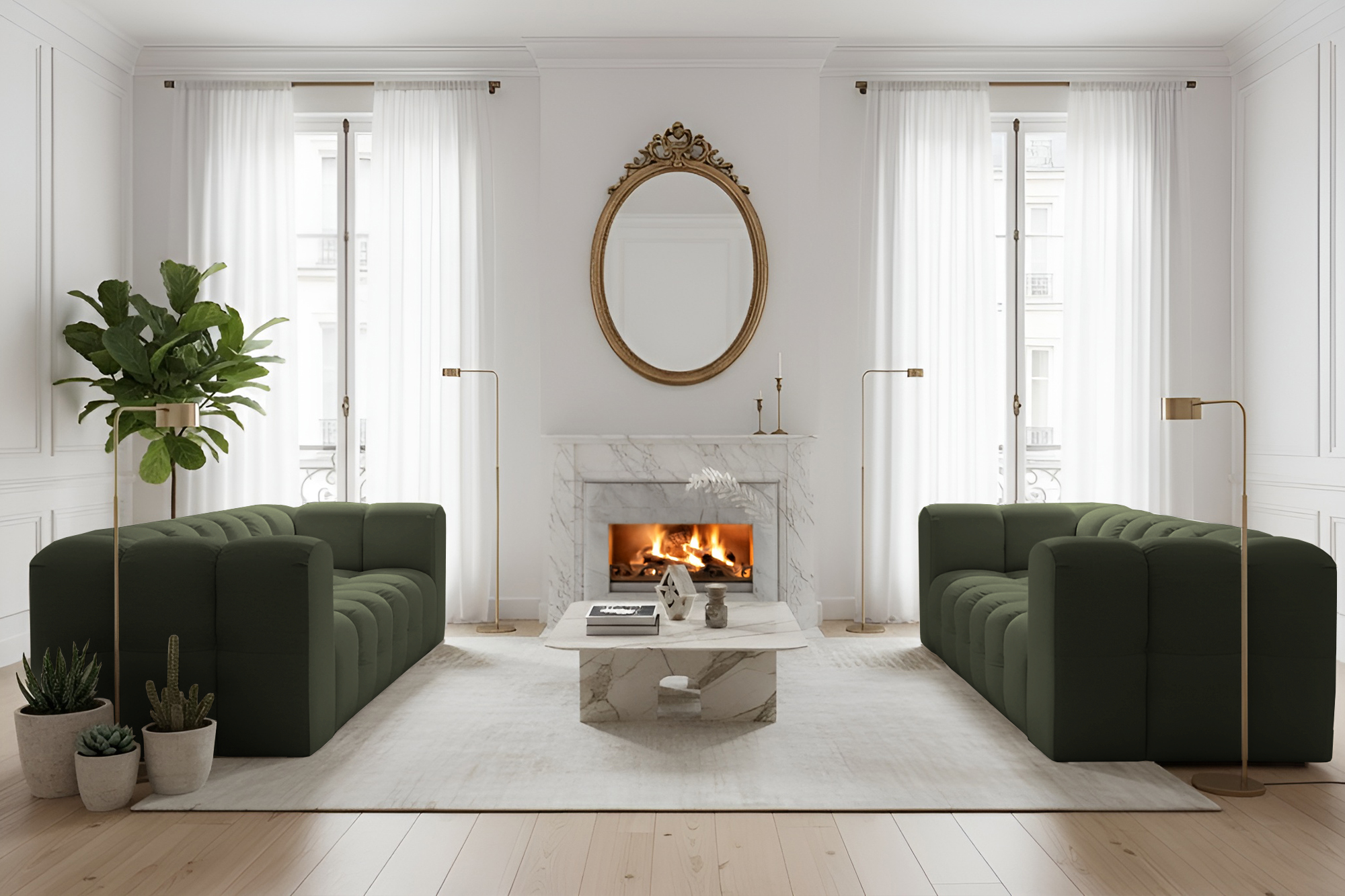 Baloo 3-Sitzer Set Tiffany Grun